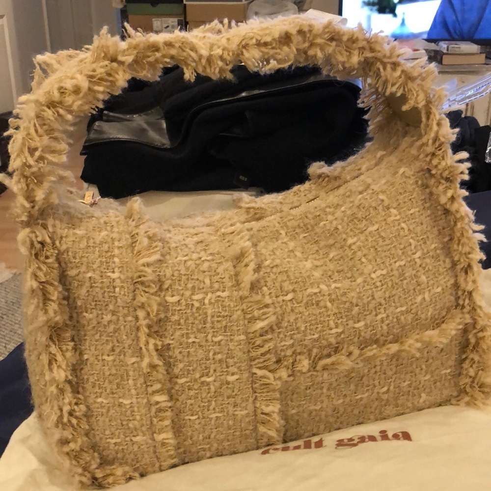 CULT GAIA MALFI SHOULDER OR SATCHEL BAG in Natural NWT